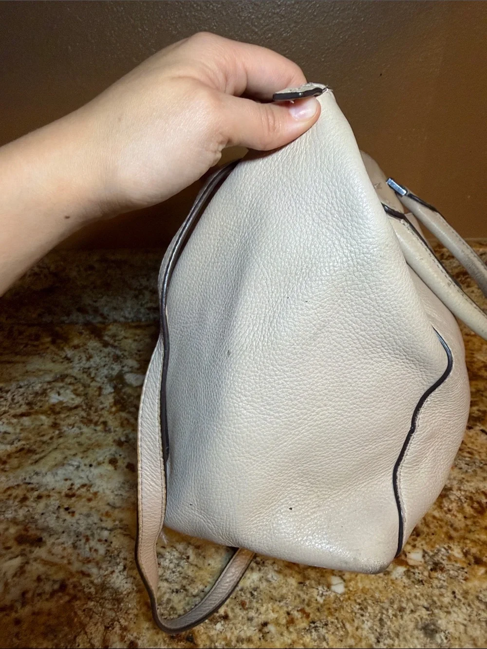 Michael Kors Blush Pink Leather Satchel with Detachable Strap